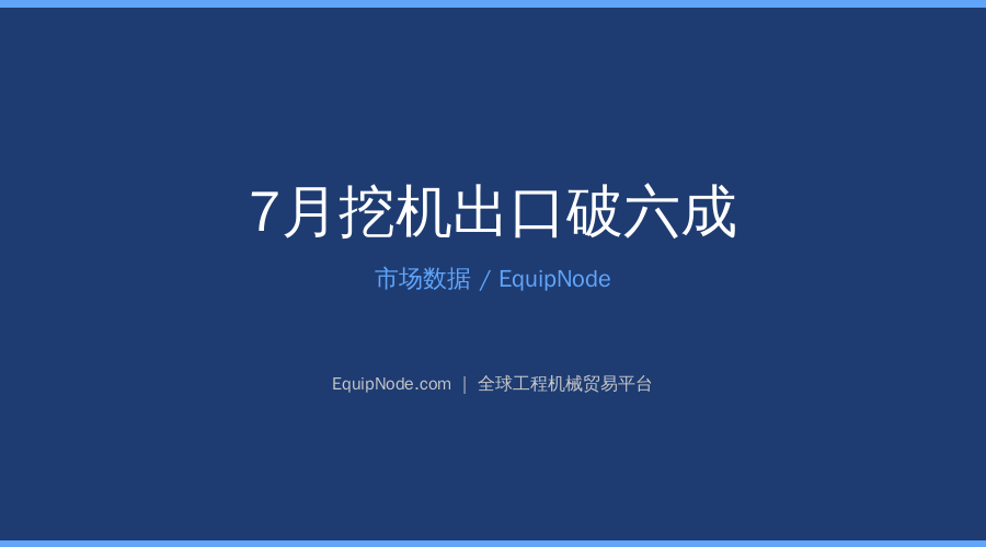 Excavator Export Share Breaks 60%