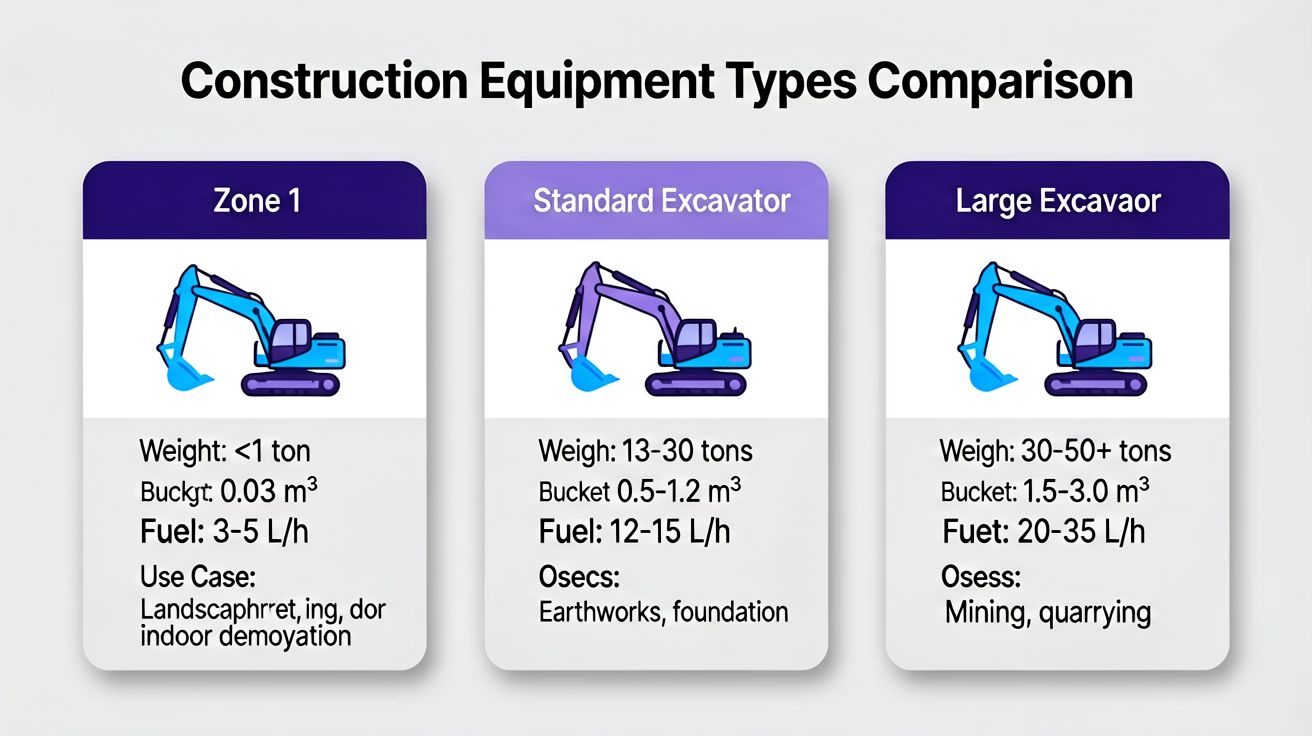 Excavator Tonnage Classification Comparison
