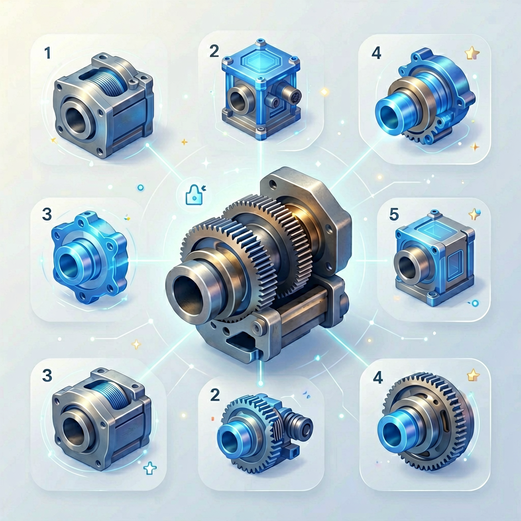 Infographic of the four core hydraulic components
