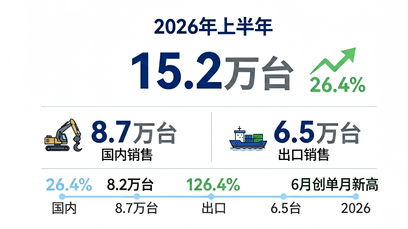 2026年上半年中国挖掘机销量数据概览