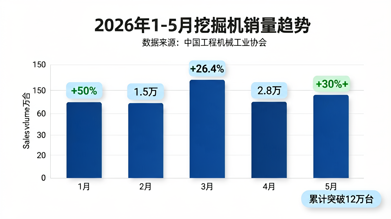 2026 Jan-May Excavator Sales Trend