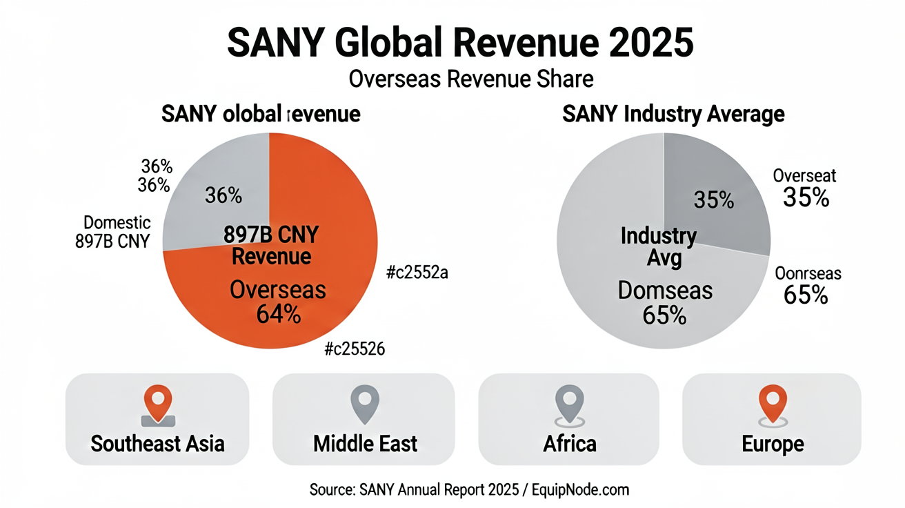 SANY Overseas Revenue at 64% vs Industry Average