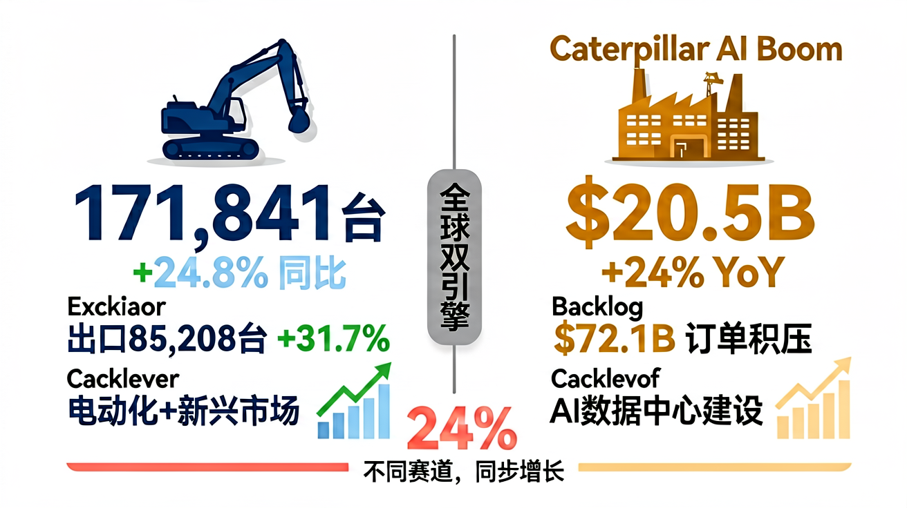 Global Construction Machinery Dual Engines: China Export Growth vs Caterpillar AI Bonus