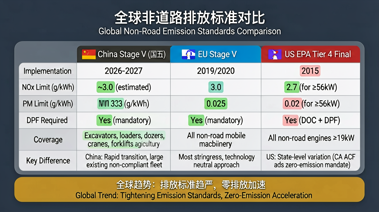 Comparison of Global Non-Road Emission Standards
