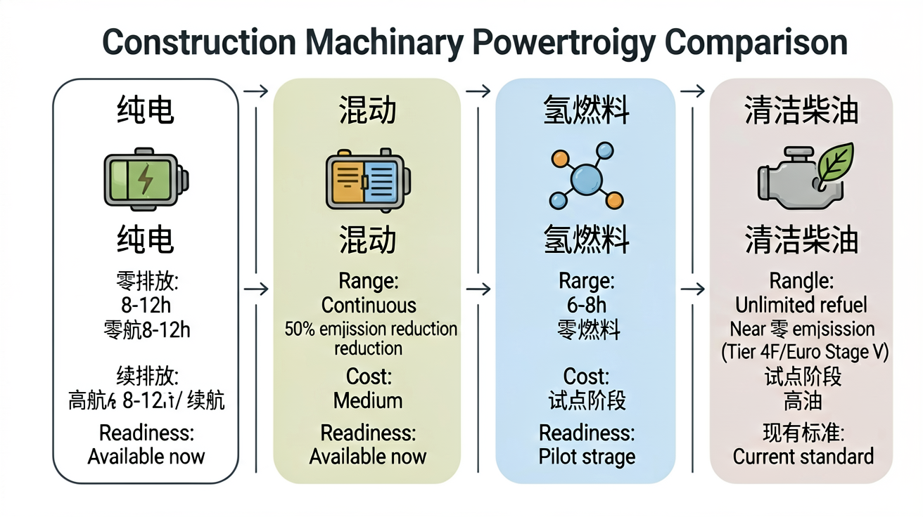 Construction Machinery Powertrain Route Comparison